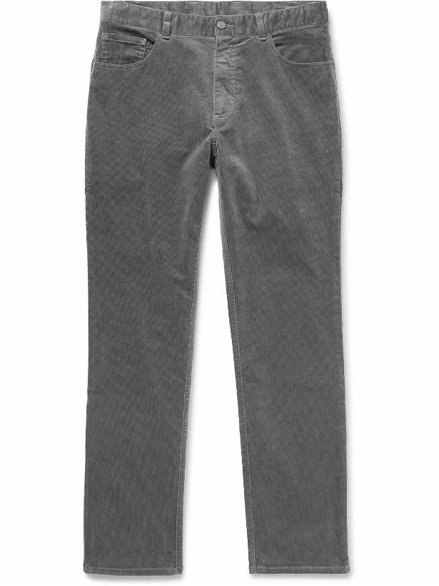 Photo: G/FORE - Slim-Fit Cotton-Blend Corduroy Golf Trousers - Gray
