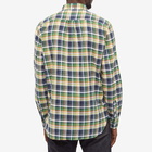 Beams Plus Men's Button Down Inian Madras Shirt in Green