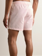 Mr P. - Straight-Leg Mid-Length Striped Seersucker Swim Shorts - Pink