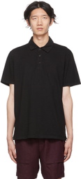 Vince Black Garment Dye Polo