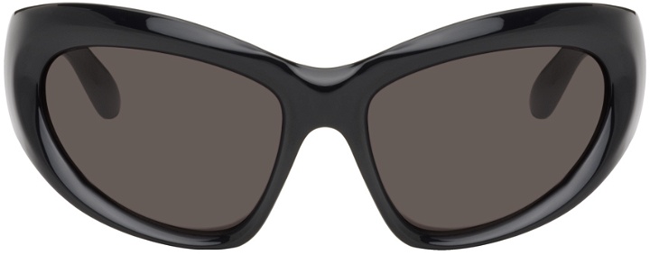 Photo: Balenciaga Black Wrap D-Frame Sunglasses