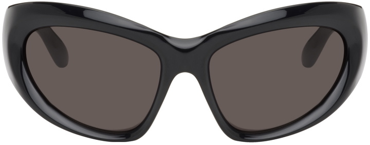 Photo: Balenciaga Black Wrap D-Frame Sunglasses