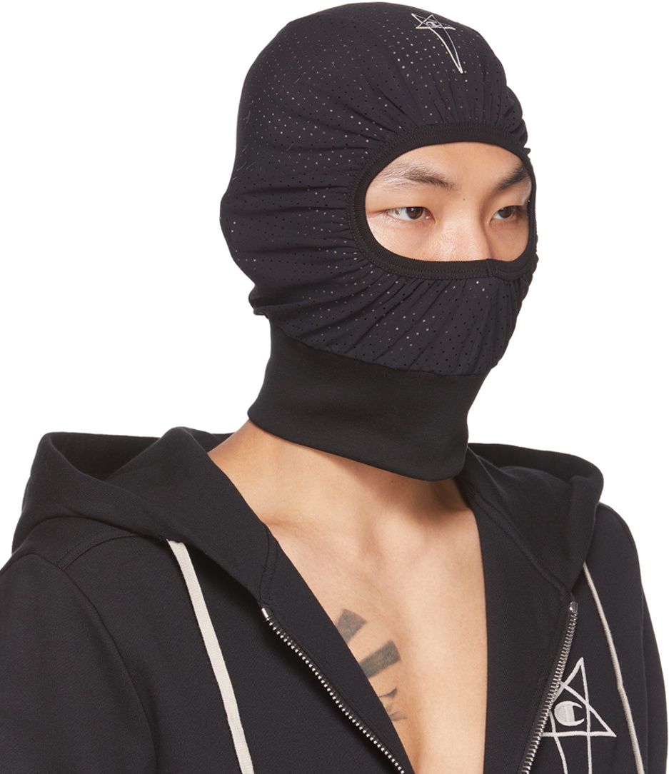 Rick Owens Black Champion Edition Mesh Balaclava Rick Owens