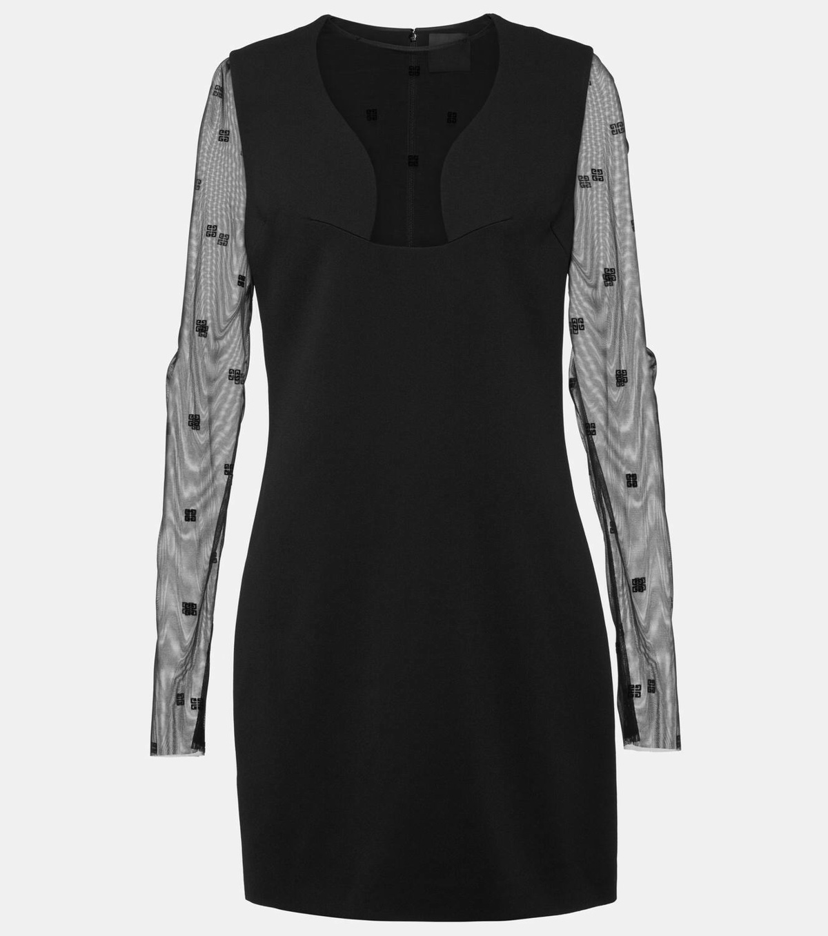 Givenchy Logo embroidered mesh and jersey minidress