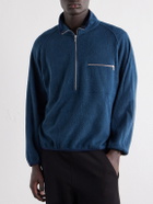 A.PRESSE - Silk-Fleece Half-Zip Sweatshirt - Blue