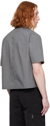 HELIOT EMIL Gray Plicate Shirt