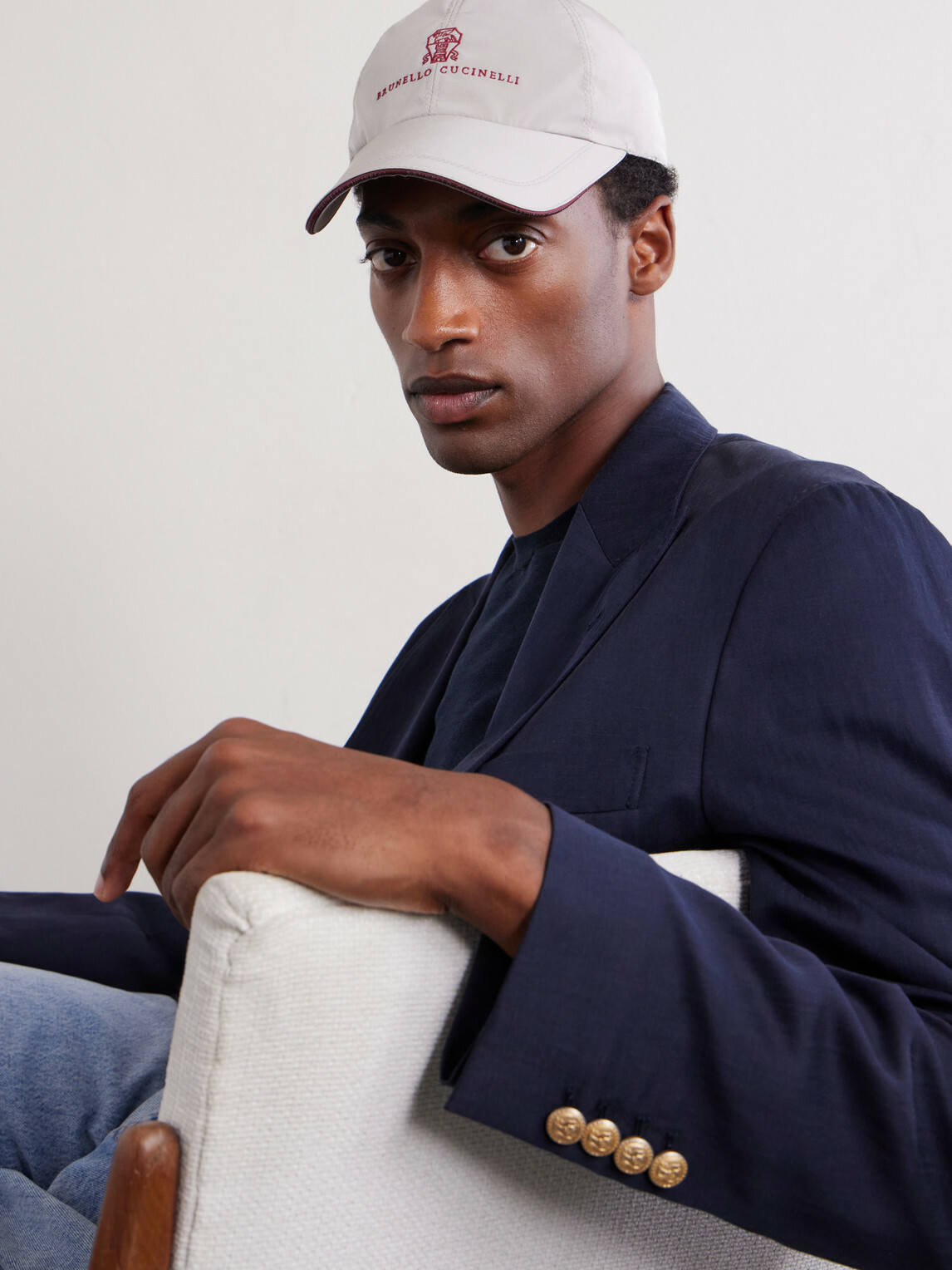 Brunello Cucinelli - Logo-Embroidered Shell Cap - Gray