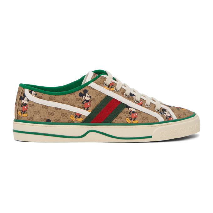 Photo: Gucci Brown Disney Edition GG Gucci Tennis 1977 Sneakers