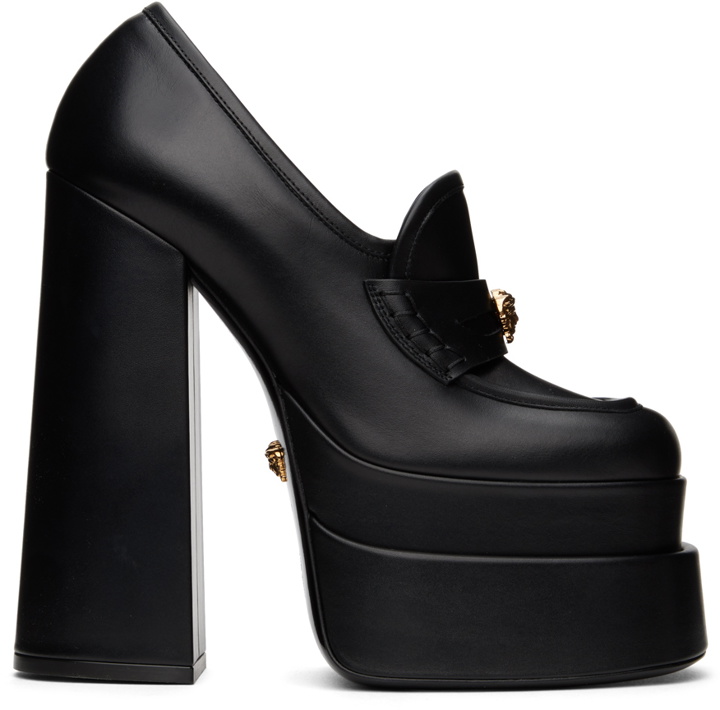 Photo: Versace Black Aevitas Platform Loafers