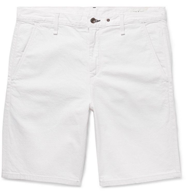 Photo: rag & bone - Slim-Fit Cotton and Linen-Blend Chino Shorts - Off-white