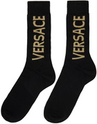 Versace Black Cotton Socks