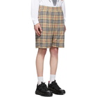 Burberry Beige Vintage Check Technical Twill Shorts