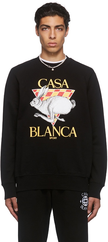Photo: Casablanca Black 'Casa Sport' Sweatshirt
