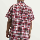 Beams Plus Men's Pullover Patchwork Masras Shirt in Red Patchwork