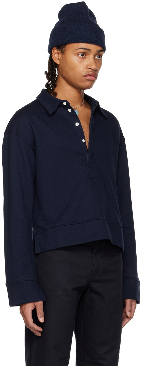 K.NGSLEY SSENSE Exclusive Navy Riis Polo