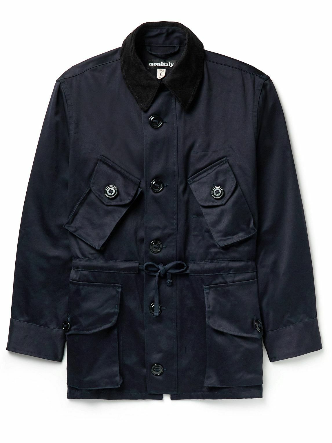 Monitaly - Throwing Fits Type B Corduroy-Trimmed Cotton-Sateen Jacket - Blue