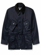 Monitaly - Throwing Fits Type B Corduroy-Trimmed Cotton-Sateen Jacket - Blue