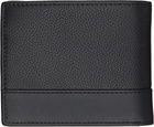 Hugo Black Stacked-Logo Trifold Leather Wallet