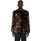 CMMN SWDN Brown and Beige Velvet Cedric Shirt