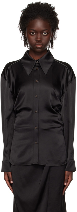 Photo: J KOO Black Gathered Shirt