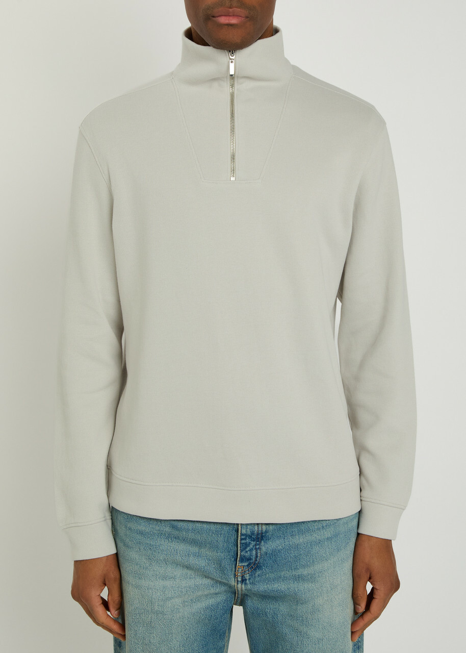 Paige Orion 1/4 zip Cotton-blend Sweatshirt Ecru