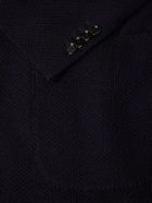 Lardini - Honeycomb-Knit Wool Blazer - Blue