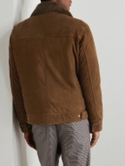 Valstar - Shearling-Trimmed Suede Down Jacket - Brown