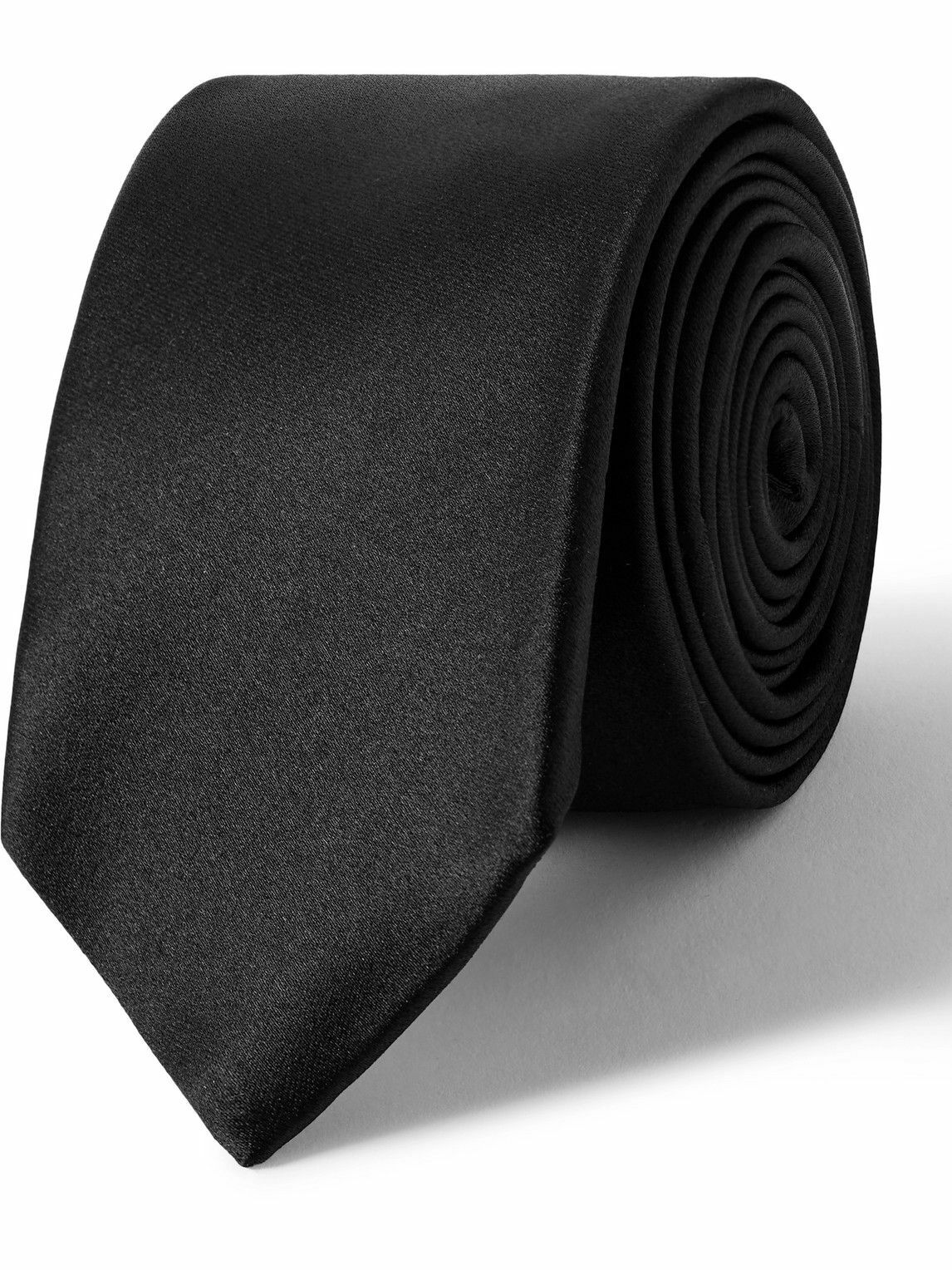 SAINT LAURENT - 5.5cm Silk-Satin Tie - Black Saint Laurent