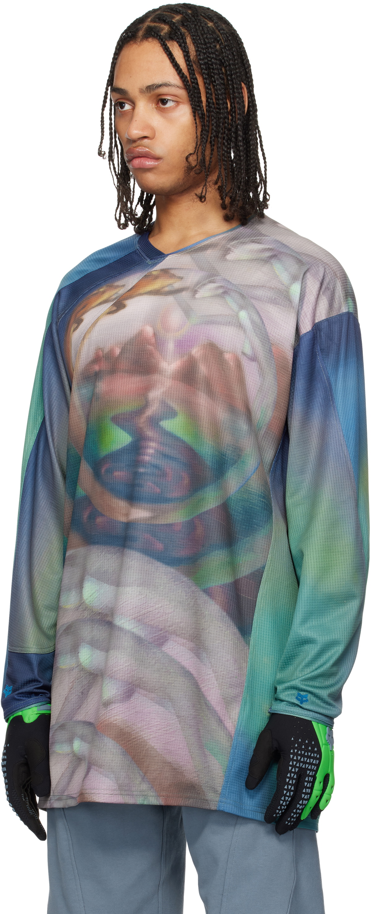 Kiko Kostadinov Multicolor Fox Racing Edition Printed Tunic T-shirt