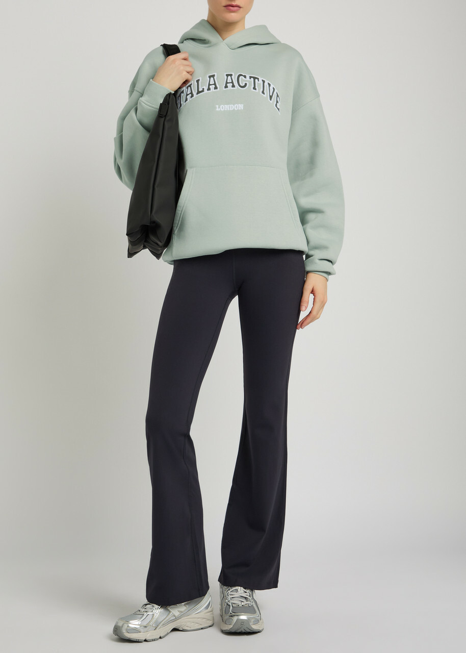 Tala Logo-embroidered Hooded Cotton-blend Sweatshirt Sage