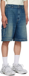 VETEMENTS Blue Hip-Hop Denim Cargo Shorts
