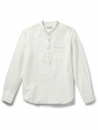 Officine Générale - Auguste Grandad-Collar Selvedge Cotton Oxford Shirt - White