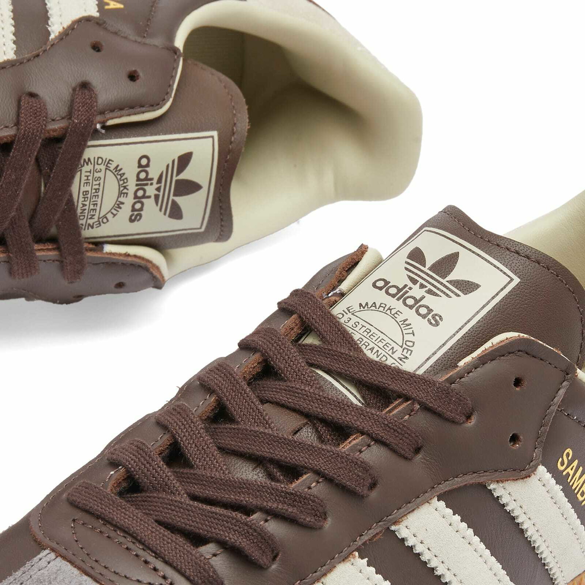 Adidas Men's Samba OG in Brown/Putty Grey/Gold Met.