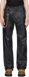 424 Black Skinny Leather Pants