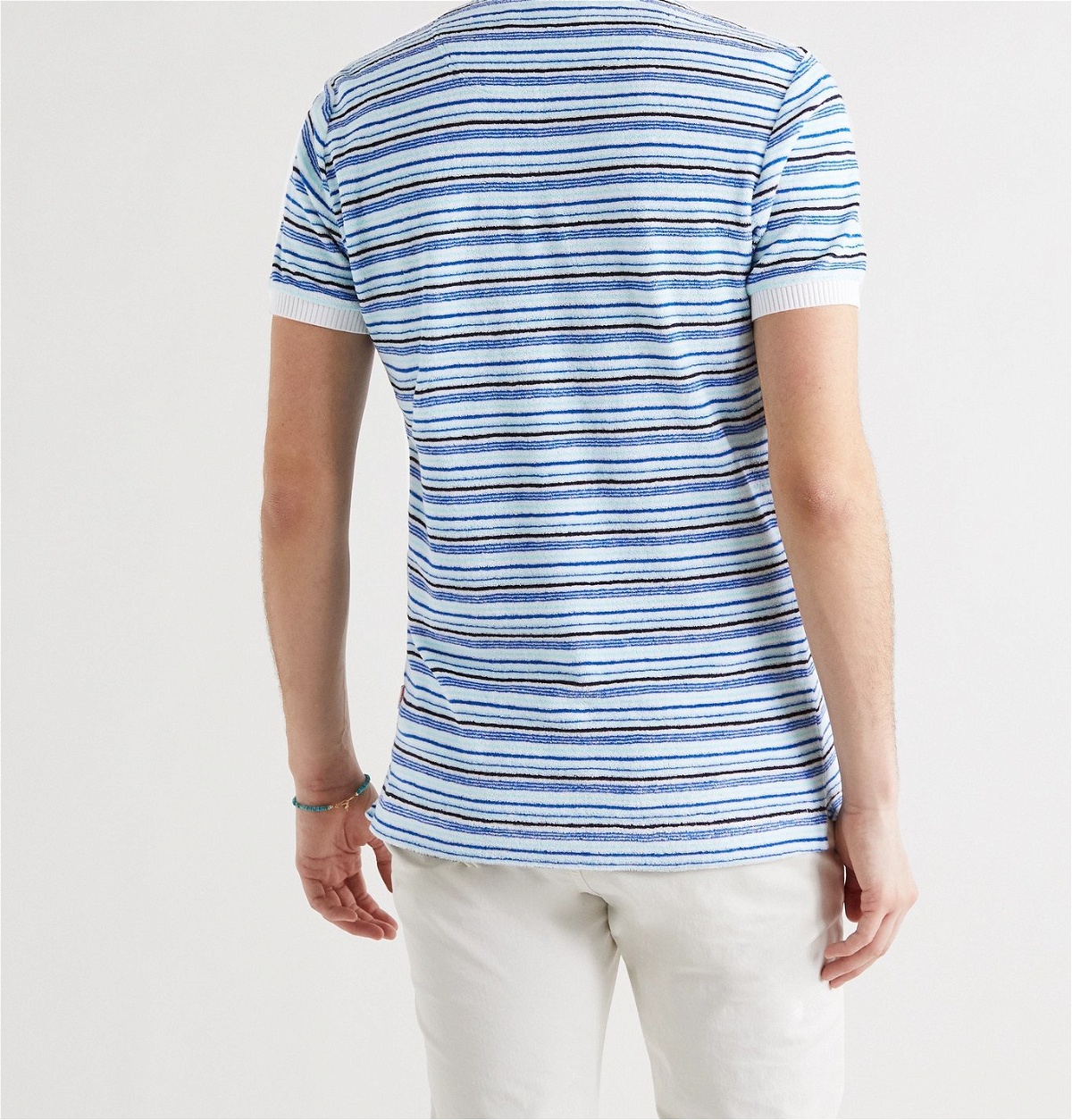 ORLEBAR BROWN - Jarrett Striped Cotton-Terry Polo Shirt - Blue Orlebar ...