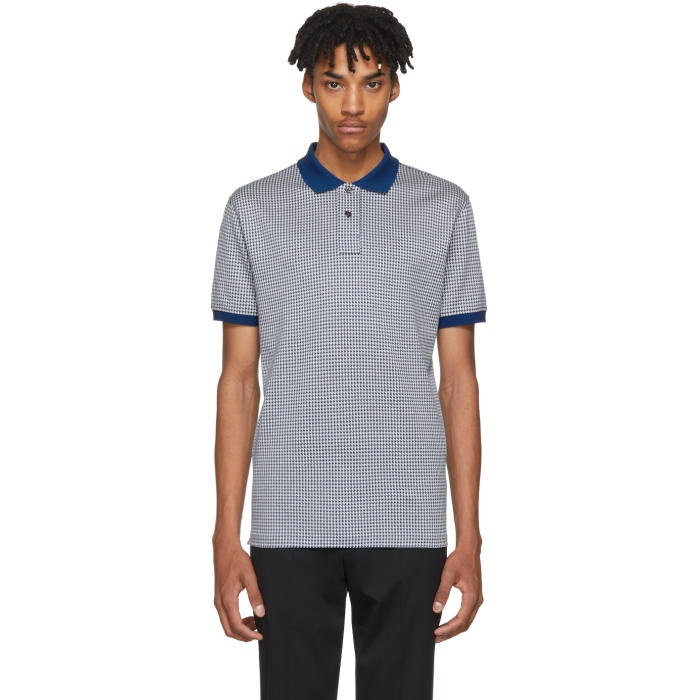 Photo: PS by Paul Smith Blue and White Checkered Regular-Fit Polo 
