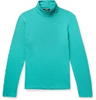 CALVIN KLEIN 205W39NYC - Slim-Fit Logo-Embroidered Stretch-Cotton Jersey Rollneck T-Shirt - Men - Teal