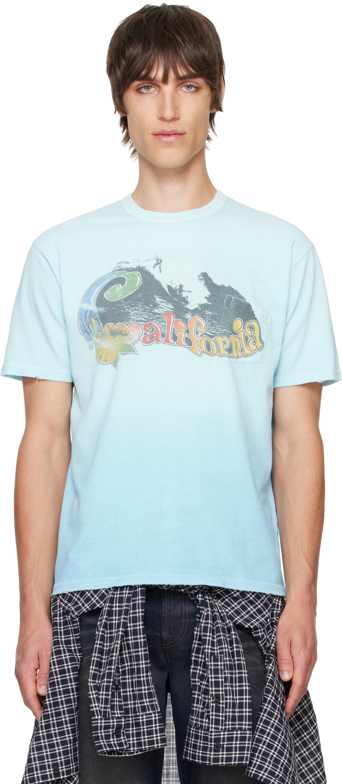 ERL Blue California Wave T-shirt ERL