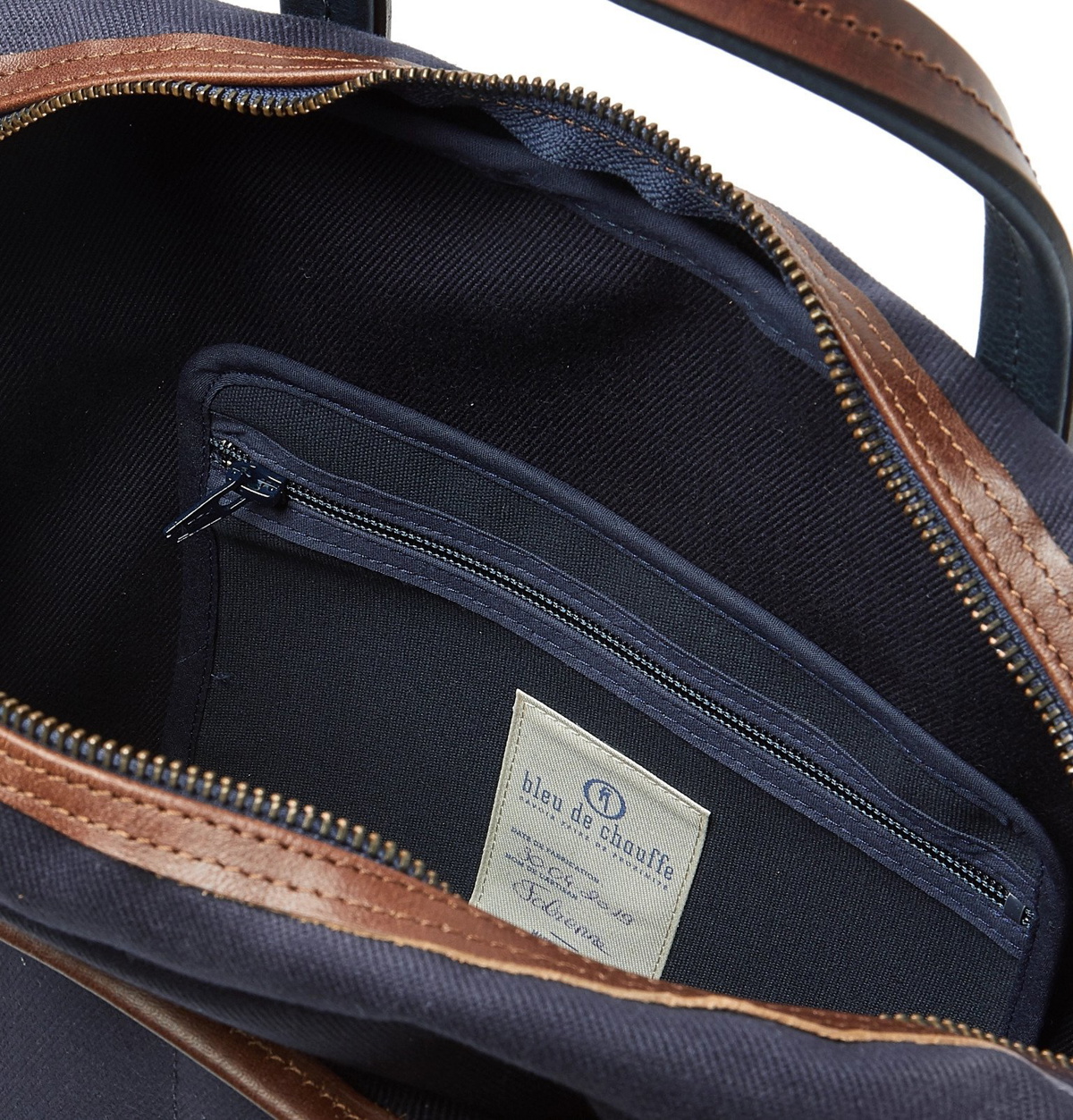 BLEU DE CHAUFFE Report Leather-Trimmed Cotton-Canvas Briefcase for
