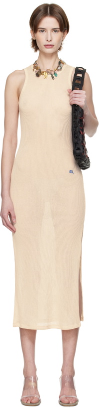 Photo: Eckhaus Latta Beige Spiral Midi Dress