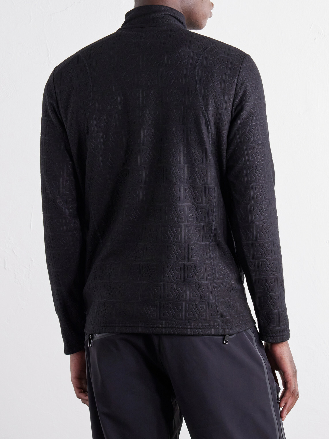 BOGNER - Harry Logo-Print Stretch-Fleece Half-Zip Ski Midlayer - Black