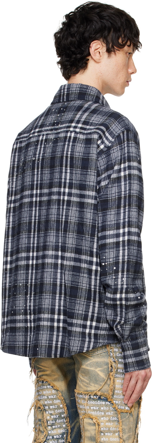 Who Decides War Blue Starry Night Flannel Shirt