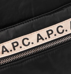 A.P.C. - Logo-Print Tape-Trimmed Nylon Backpack - Black