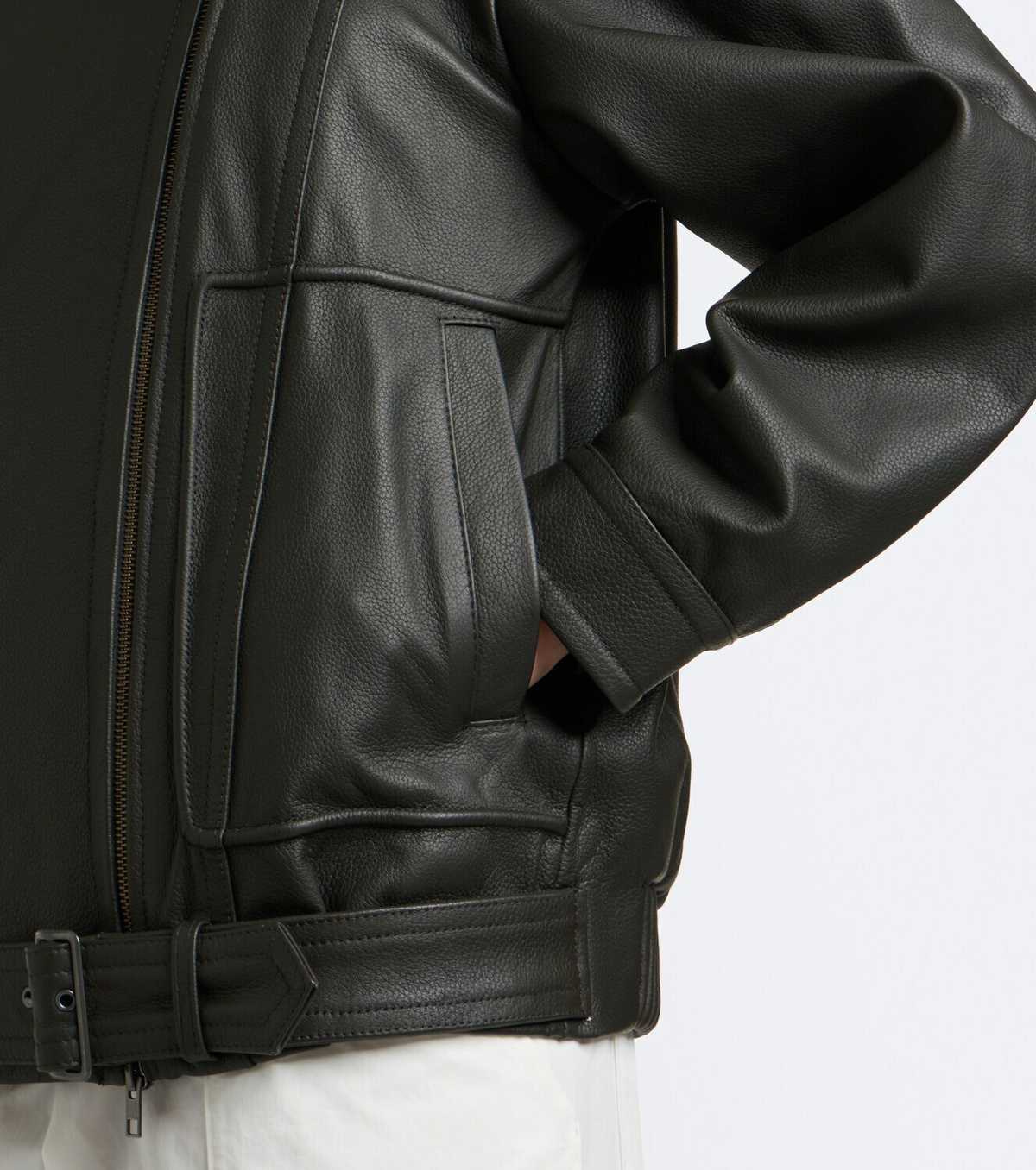 Vince Oversized leather biker jacket