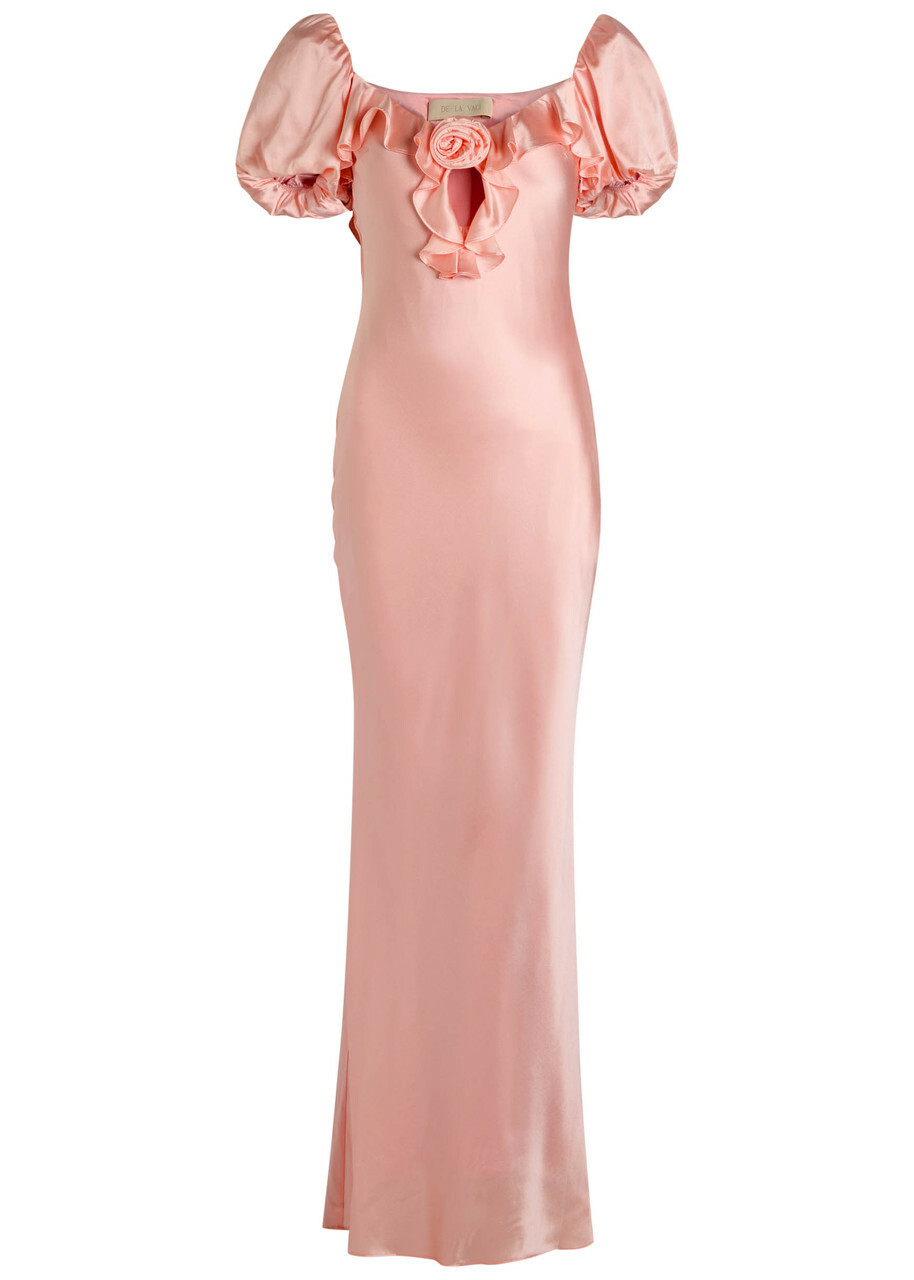 chinese dress ladies BOUGAINVILLEA CHIFFON MAXI DRESS IN SAGE FLORAL – DE LA VALI OFFICIAL