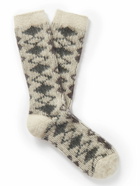 Anonymous ism - Brushed Intarsia-Knit Socks