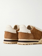 Visvim - Hospoa Fringed Leather-Trimmed Suede Sneakers - Brown