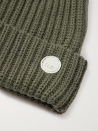 Folk - Hooke Park Patrice Logo-Appliquéd Ribbed Cotton and Wool-Blend Beanie