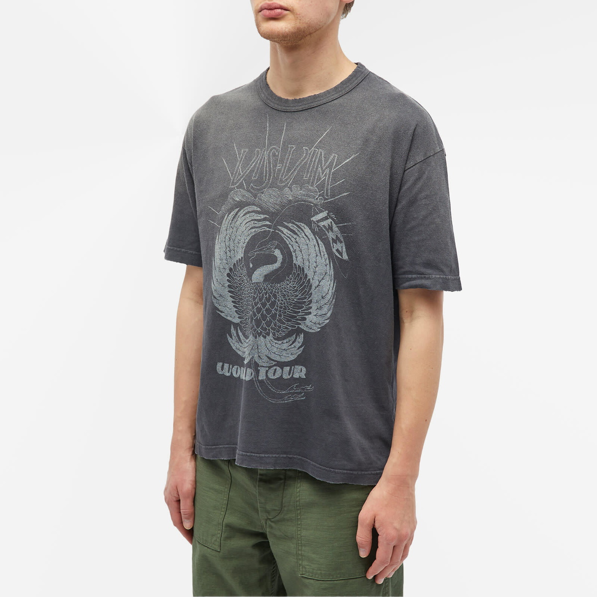 Visvim Men's Jumbo World Tour Crash T-Shirt in Black Visvim