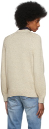 Brunello Cucinelli Off-White & Yellow Marled Chiné Sweater